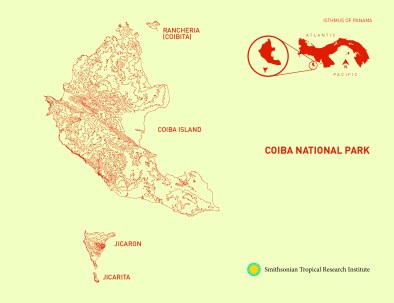 Map of Coiba National Park, Panama
